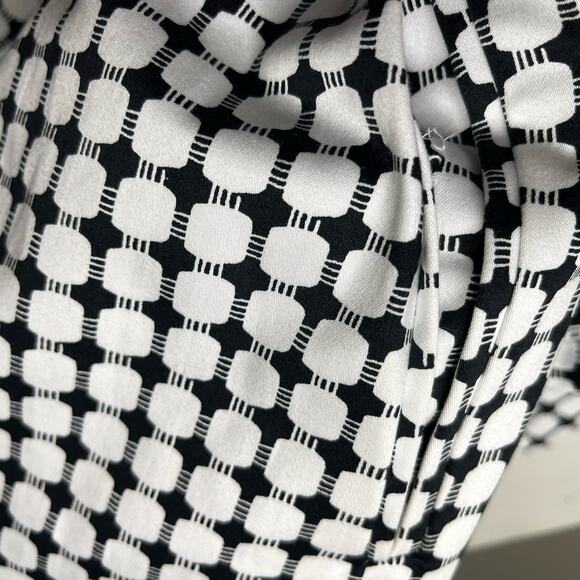 Covington Geometric Print Jacket Black White Snap Belt Wrap Waist Women XL Chic - Picture 7 of 8